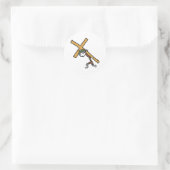 Crucifix Runder Aufkleber (Tasche)