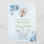 Crucifix Spanische Taufe Einladung (Vorne/Hinten)