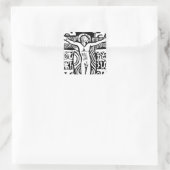 Crucifix-Sticker Quadratischer Aufkleber (Tasche)