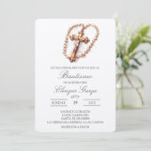 Crucifix Taufe in spanischer Einladung (Stehend Vorderseite)