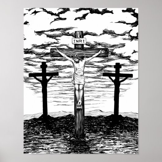Crucifixation Illustration von Amanda Diehl Poster (Vorne)