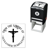 Crucifixe Cross Silhouette Library Book Name Permastempel (Beispiel)