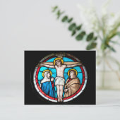 Crucifixe Fenster aus festem Glas Postkarte (Stehend Vorderseite)