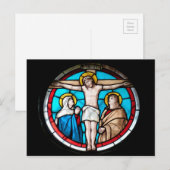 Crucifixe Fenster aus festem Glas Postkarte (Vorne/Hinten)