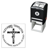 Crucifixe Jesus auf der Cross Name Rücksendeadress Permastempel (Beispiel)