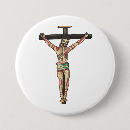 Crucifixe Jesus Christus Cross Wasserfarbe Kunst Button