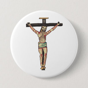 Crucifixe Jesus Christus Cross Wasserfarbe Kunst Button