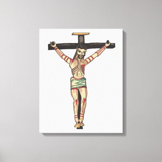 Crucifixe Jesus Christus Cross Wasserfarbe Kunst Leinwanddruck (Vorderseite)