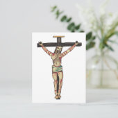 Crucifixe Jesus Christus Cross Wasserfarbe Kunst Postkarte (Stehend Vorderseite)
