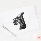 Crucifixierung der christlichen Schwarz-Weiß-Illus Runder Aufkleber (Umschlag)