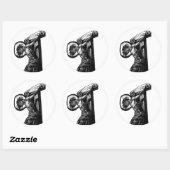 Crucifixierung der christlichen Schwarz-Weiß-Illus Runder Aufkleber (Blatt)