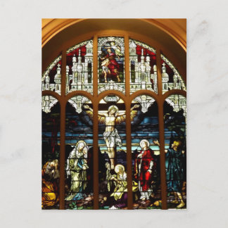 Crucifixierung von Jesus festgehaltenes Glasfenste Postkarte