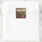 Crucifixion, c.1455 quadratischer aufkleber (Tasche)