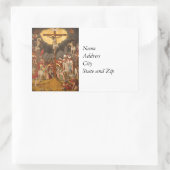 Crucifixion Scene 1711 Rechteckiger Aufkleber (Tasche)