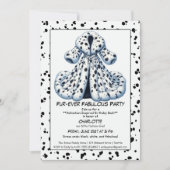 Cruella-Inspiriert Dalmatiner Party - Geburtstag Einladung (Vorderseite)