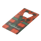 Cruickshank Clan karierter schottischer Kilt Geldbeutel Flaschenöffner (Rückseite Schrägansicht)