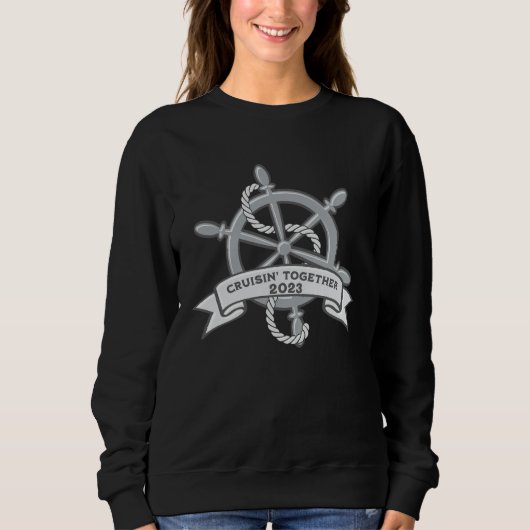 Cruise 2023 Trip Ship on a Board Steering wheel Sweatshirt (Vorderseite)