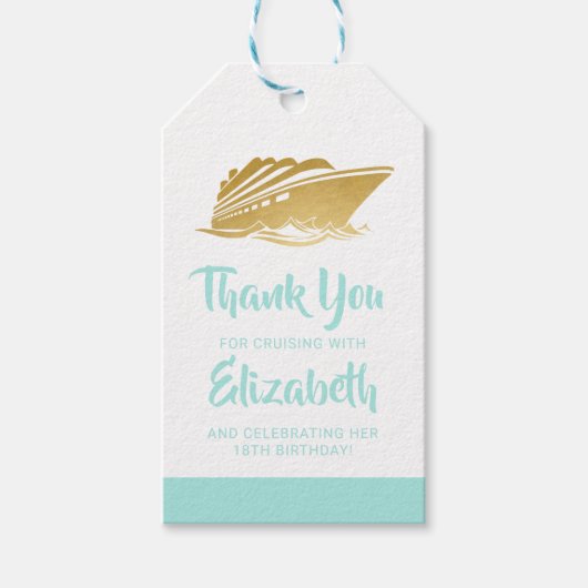 Cruise Birthday Personalisiert Gefallen Geschenkanhänger (Vorderseite)