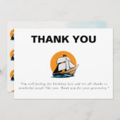 CRUISE Bootsfahrt Geburtstagsparty Dankeskarte (Vorne/Hinten)