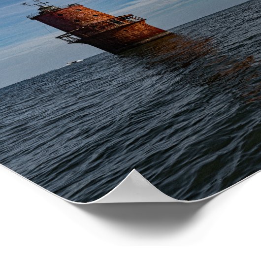 Cruise by Thimble Shoal Lighthouse Poster (Ecke)