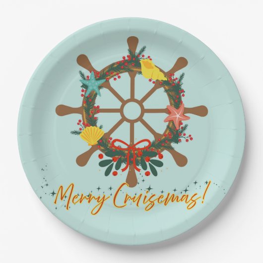 Cruise Christmas Nautical Pappteller (Vorderseite)