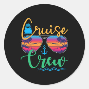 Cruise Crew 2025 Family Vacation Beach Matching Gr Runder Aufkleber