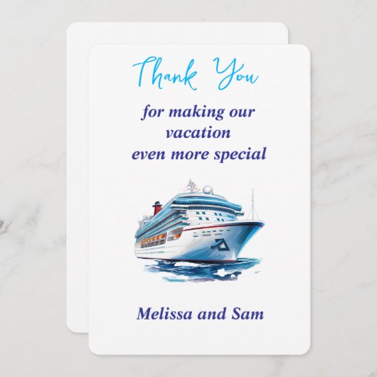 Cruise Dankeschön Card Feiertagskarte (Vorne/Hinten)