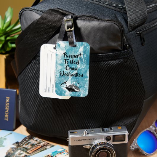 Cruise Destination Passport Holder Gepäckanhänger (Vorderseite & Rückseite)