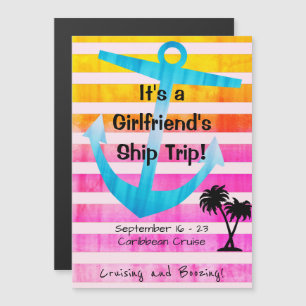 Cruise Door Magnet Girlfriends in Hot Pink