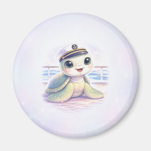 Cruise Door Magnet - Kawaii Turtle Nautical Design (Vorne)