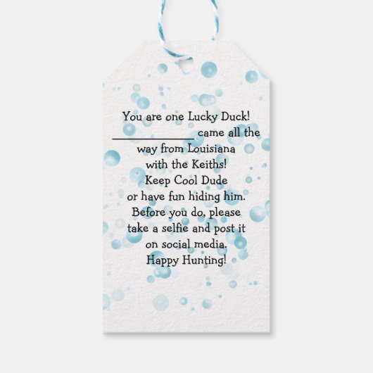 Cruise Duck Tags Geschenkanhänger (Rückseite)