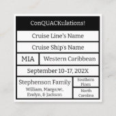 Cruise Ducks Cruise Captain Duck Telefonnummerkarte (Rückseite)