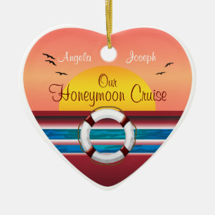 Cruise Honeymoon - Sunset Template Herz Keramikornament
