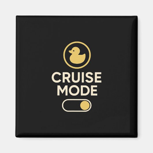 Cruise Mode Duck Toggle Retro Vacation Vibes Magnet (Vorne)