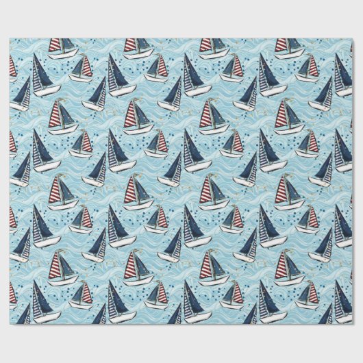 Cruise Nautical Patriotic Pattern  Geschenkpapier (Flach)