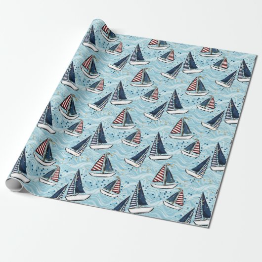 Cruise Nautical Patriotic Pattern  Geschenkpapier (Ungerollt)