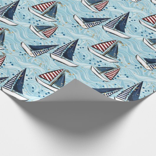 Cruise Nautical Patriotic Pattern  Geschenkpapier (Ecke)