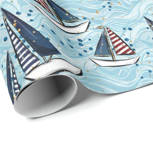 Cruise Nautical Patriotic Pattern Geschenkpapier (Rolleneckpunkt)