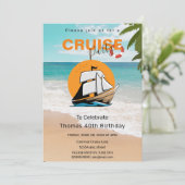 Cruise Party 40 Geburtstagsparty Einladung (Stehend Vorderseite)