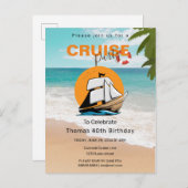 Cruise Party 40 Geburtstagsparty Einladungspostkarte (Vorne/Hinten)