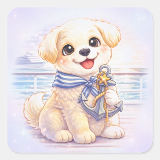 Cruise Puppy Anchor Die-Cut Sticker (Vorderseite)