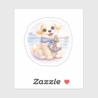 Cruise Puppy Anchor Die-Cut Sticker