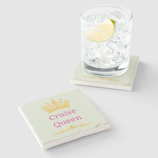 Cruise Queen Steinuntersetzer (Seitenansicht)