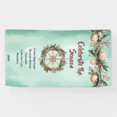 Cruise Ship Christmas Holiday Coastal Cabin Door Banner (Horizontal)