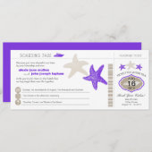 Cruise Ship Starfish Boarding Pass Wedding Einladung (Vorne/Hinten)
