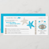 Cruise Ship Starfish Boarding Pass Wedding Einladung (Vorne/Hinten)