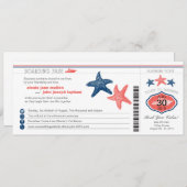 Cruise Ship Starfish Boarding Pass Wedding Einladung (Vorne/Hinten)
