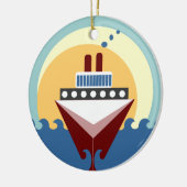 Cruise ship sunrise Double Sided Round Ornament (Links)