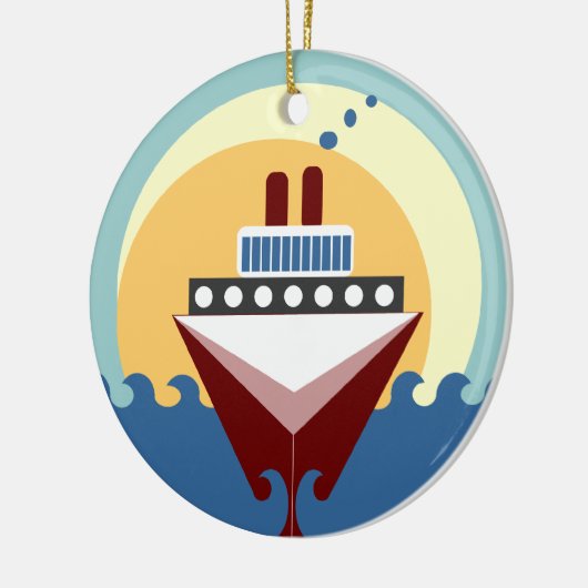 Cruise ship sunrise Double Sided Round Ornament (Links)