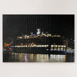 Cruise Ship with lights, Hobart, Tasmania Puzzle